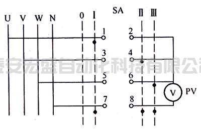 LW5-15/YH1型相电压换相开关接线图